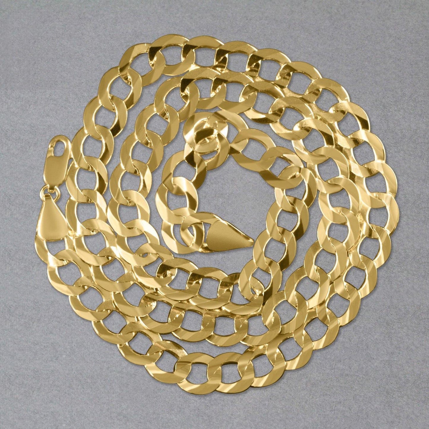 14k Yellow Gold Solid Curb Chain (8.20 mm)