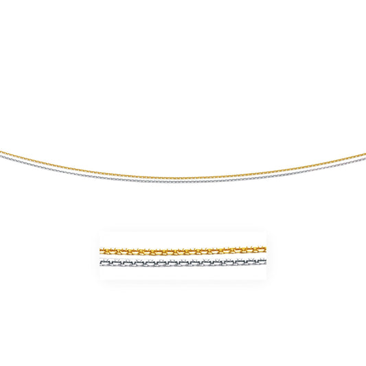 14k TwoTone Double Strand Cable Pendant Chain (1.1 mm)