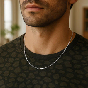 14k White Gold Classic Box Chain (0.75 mm)