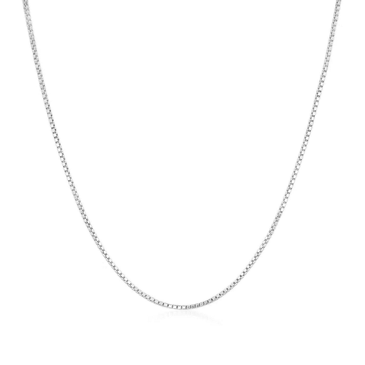 14k White Gold Classic Box Chain (0.75 mm)