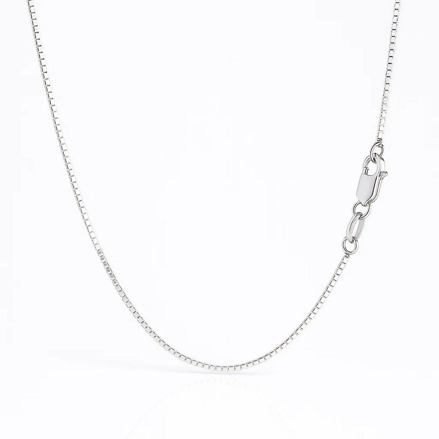 14k White Gold Classic Box Chain (0.75 mm)