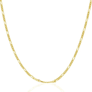 14k Yellow Gold Solid Figaro Chain (1.90 mm)