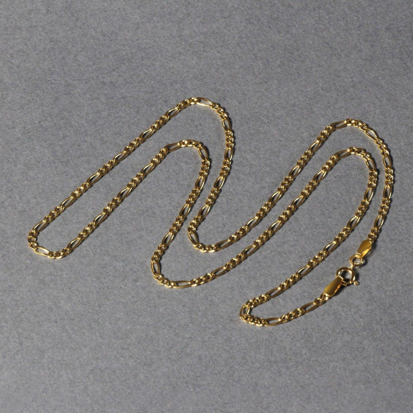 14k Yellow Gold Solid Figaro Chain (1.90 mm)