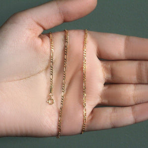 14k Yellow Gold Solid Figaro Chain (1.90 mm)