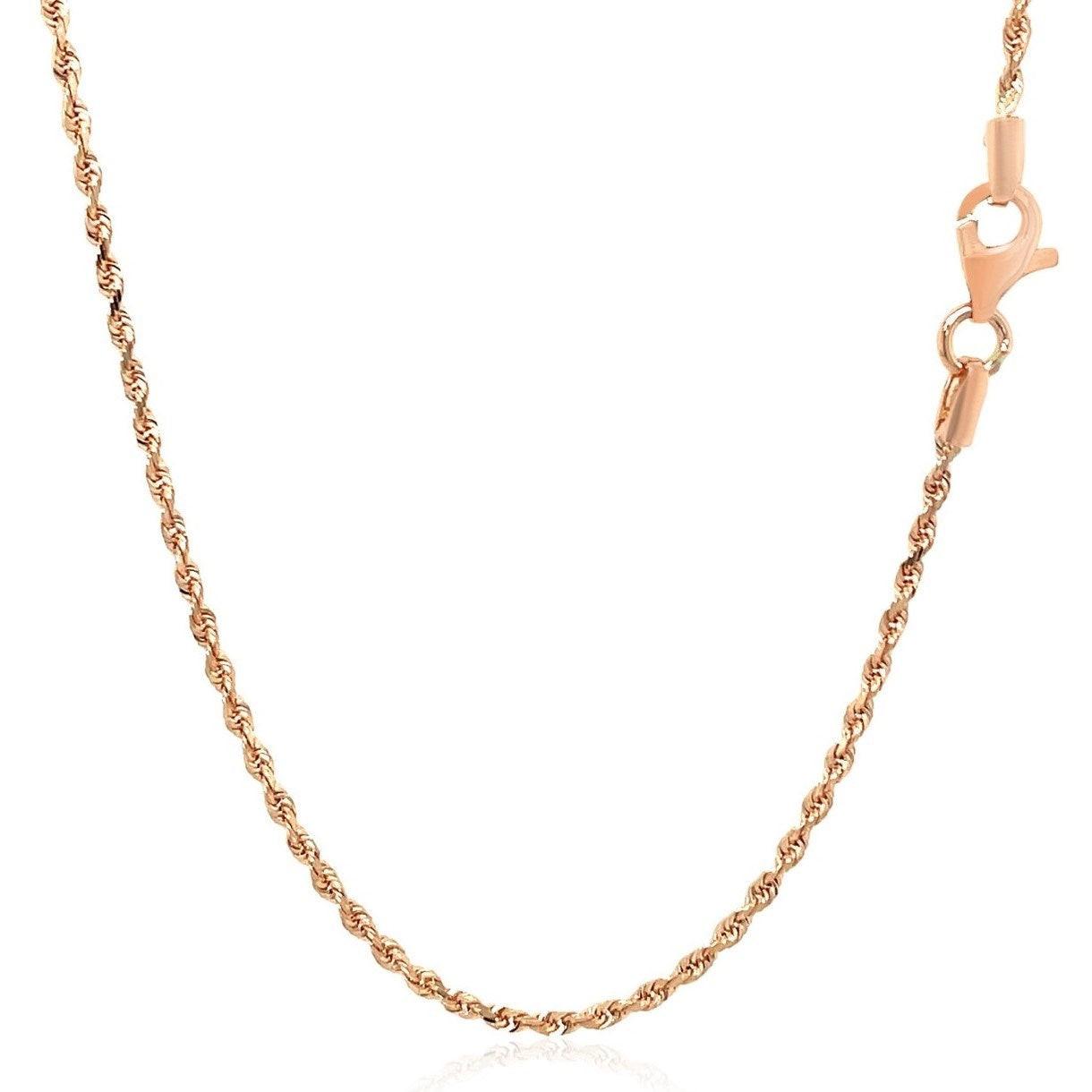 14k Rose Gold Solid Diamond Cut Rope Chain (4.00 mm)