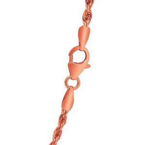 14k Rose Gold Solid Diamond Cut Rope Chain (4.00 mm)