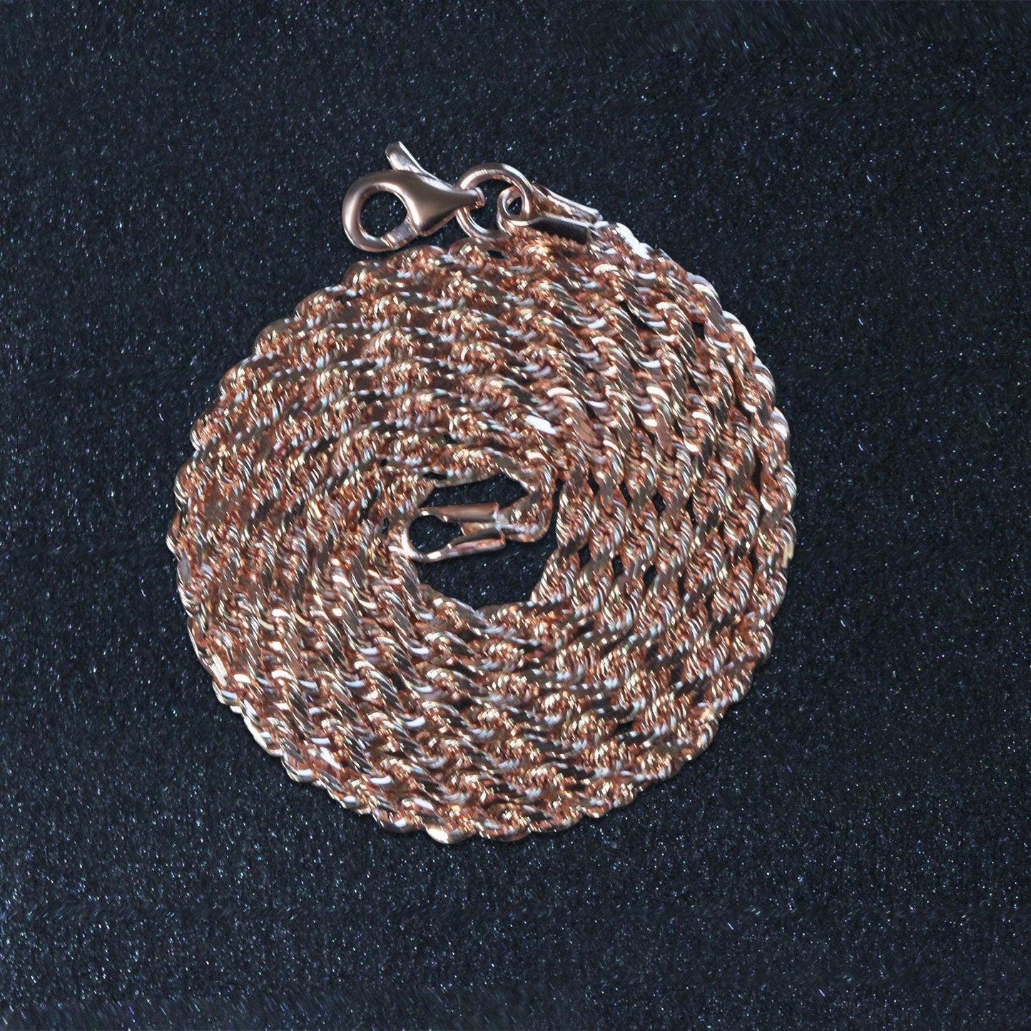 14k Rose Gold Solid Diamond Cut Rope Chain (4.00 mm)