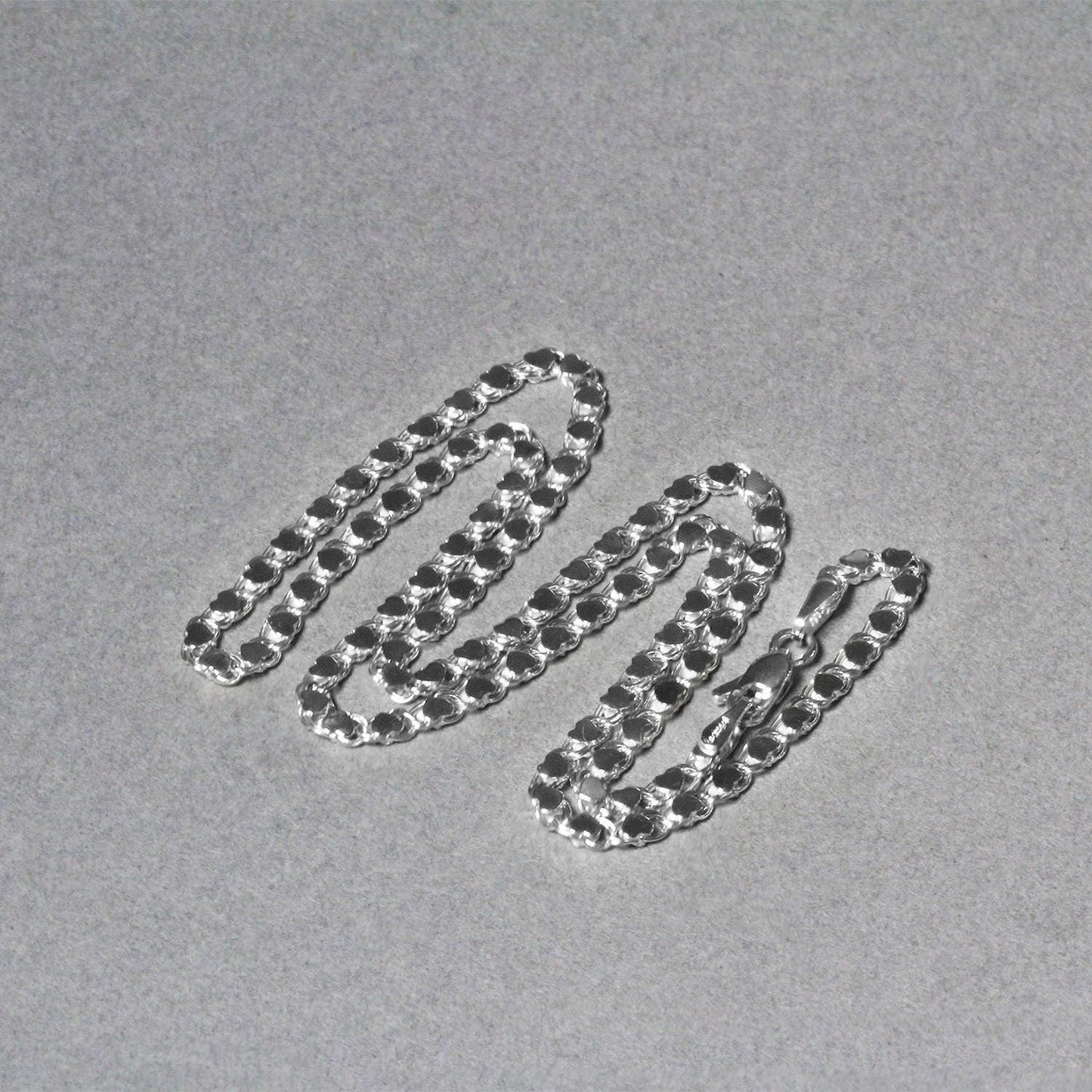 14k White Gold Heart Chain (3.00 mm)