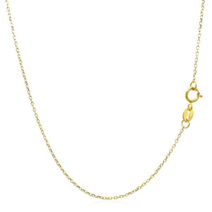 14k Yellow Gold Diamond Cut Cable Link Chain (1.10 mm)