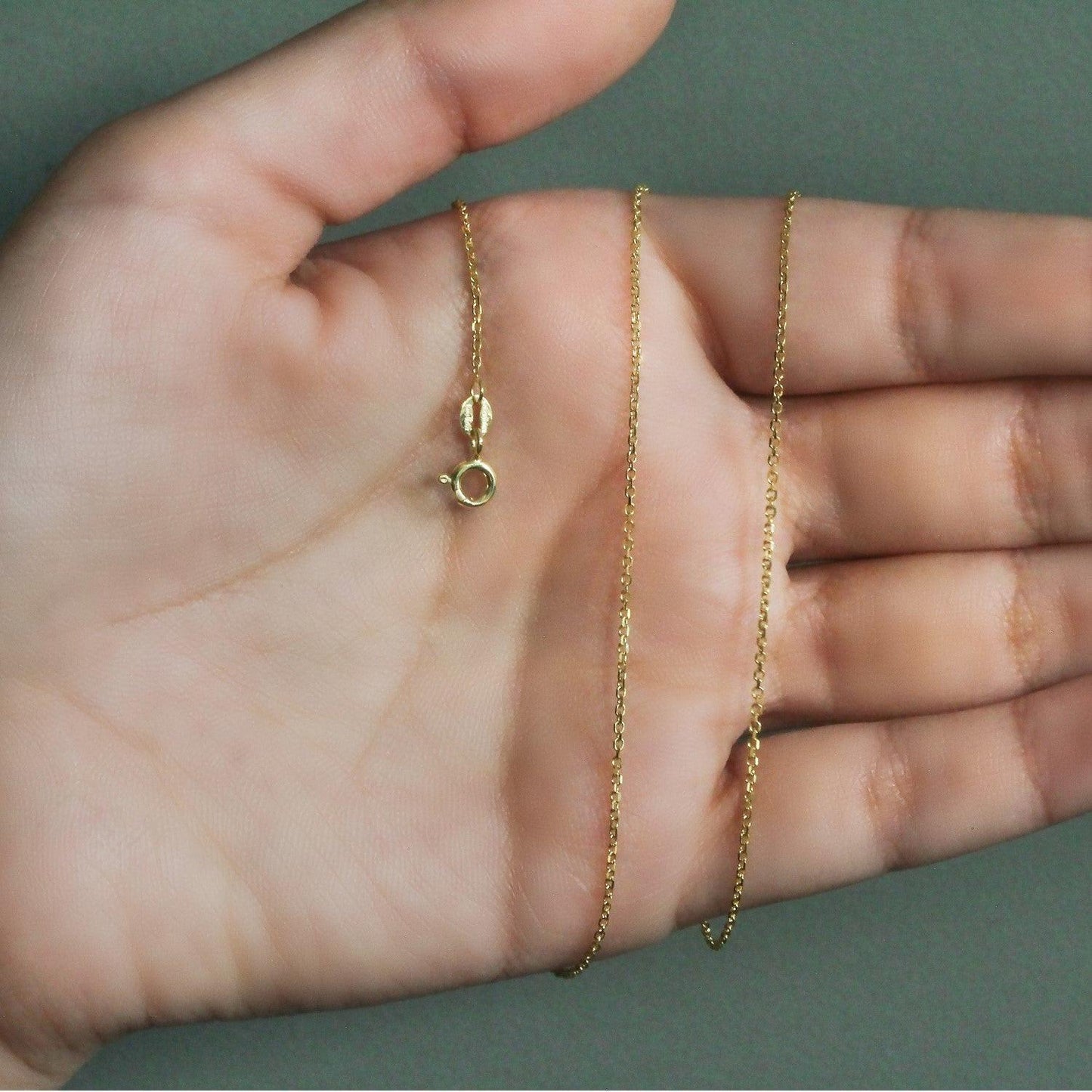 14k Yellow Gold Diamond Cut Cable Link Chain (1.10 mm)