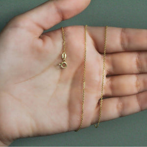 14k Yellow Gold Diamond Cut Cable Link Chain (1.10 mm)