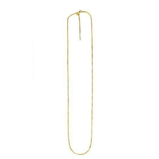 Endless Adjustable Box Chain in 14k Yellow Gold (0.95 mm)