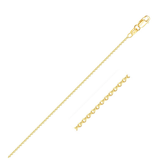 14k Yellow Gold Oval Cable Link Chain (1.20 mm)