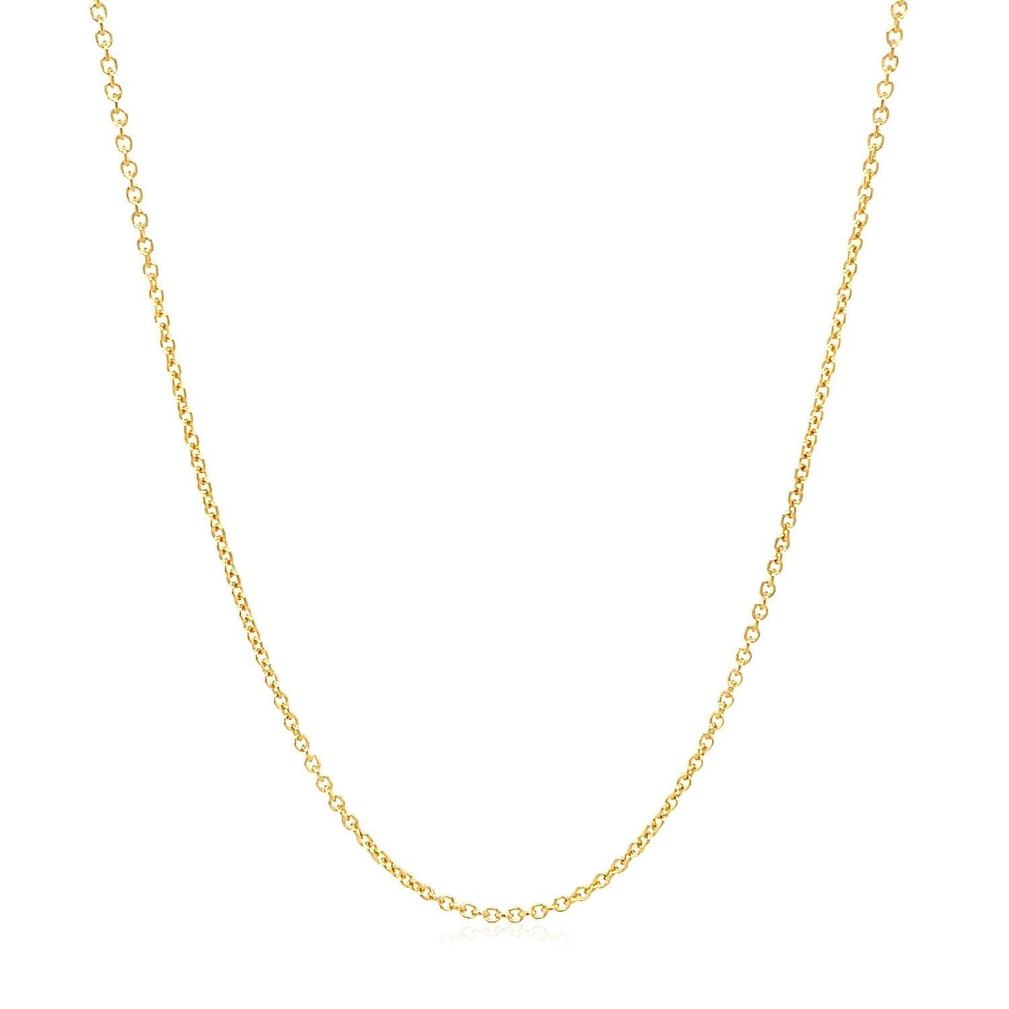 14k Yellow Gold Oval Cable Link Chain (1.20 mm)