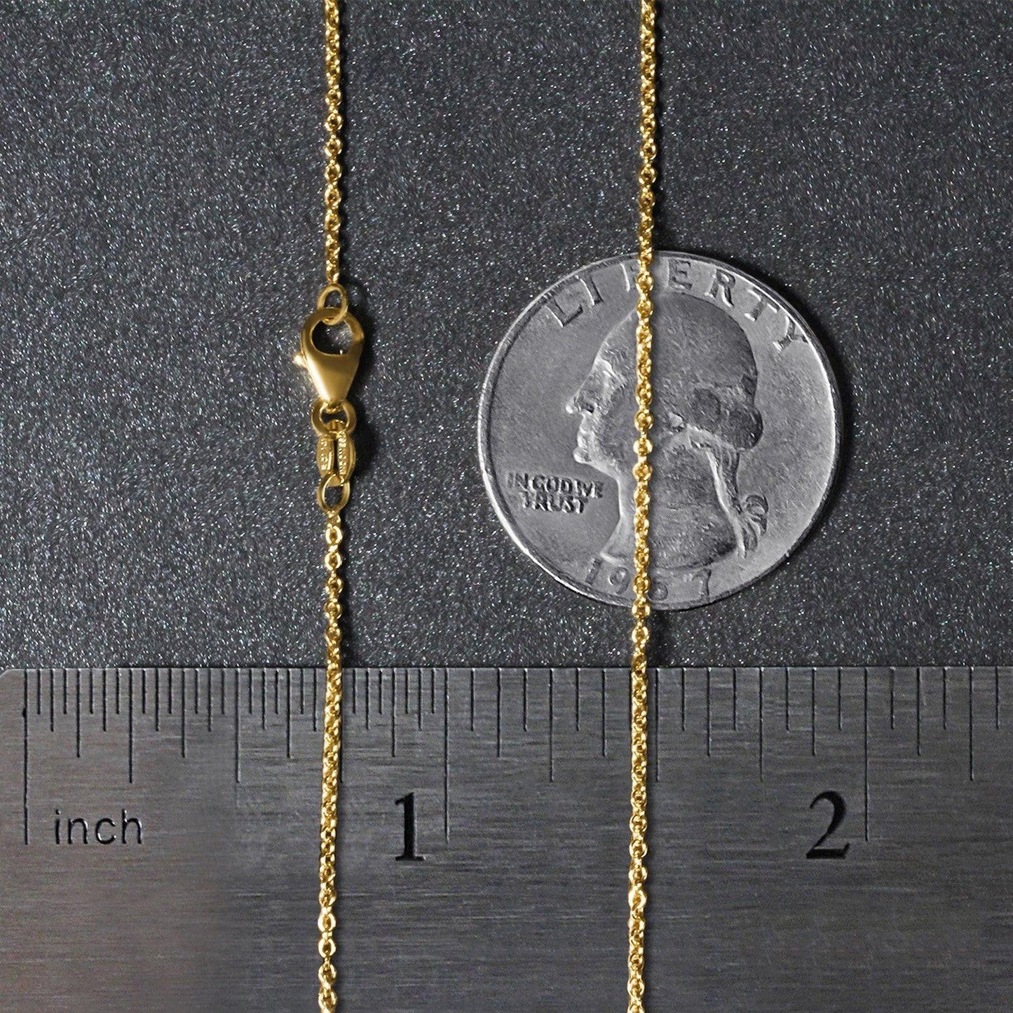 14k Yellow Gold Oval Cable Link Chain (1.20 mm)