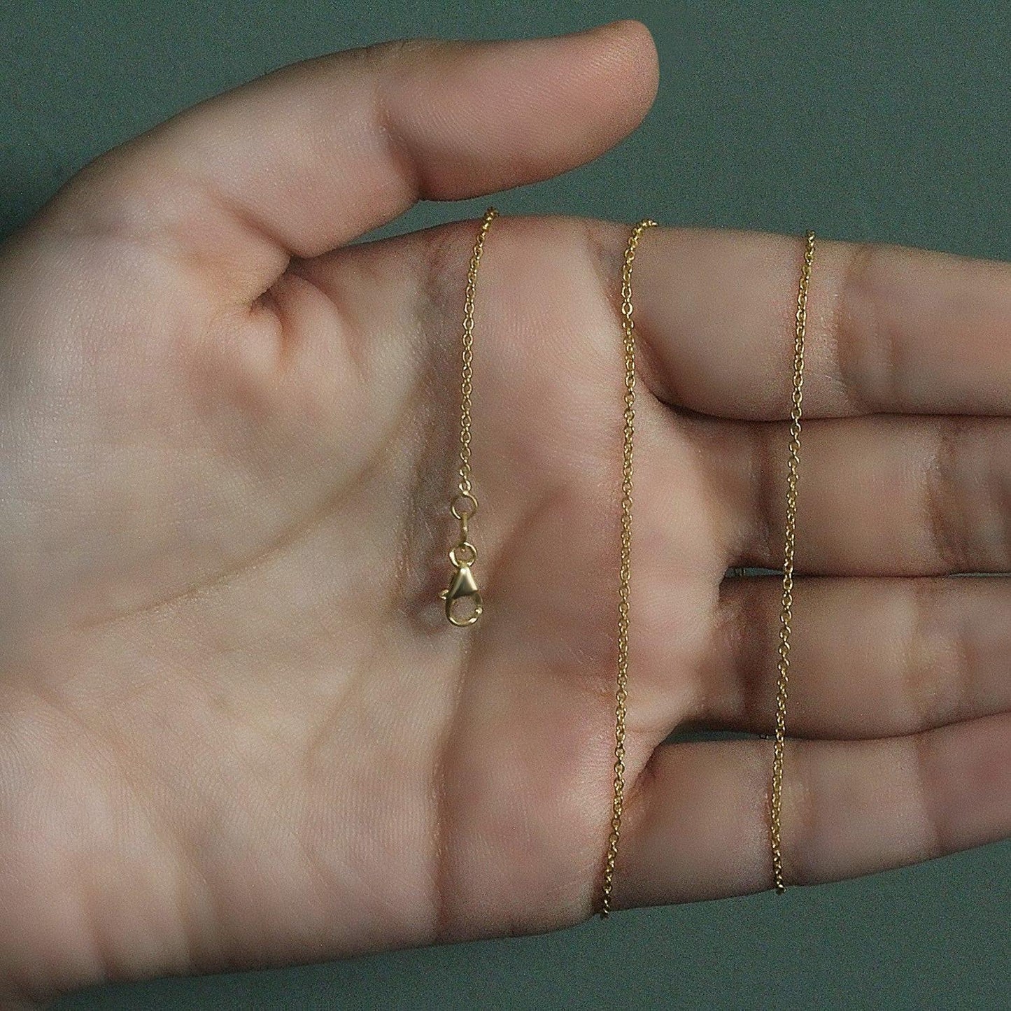 14k Yellow Gold Oval Cable Link Chain (1.20 mm)