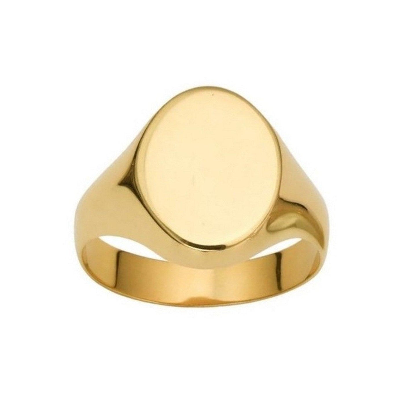 14K Yellow Gold Oval Signet Ring