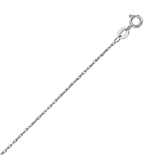 14k White Gold Machine Rope Chain (0.80 mm)