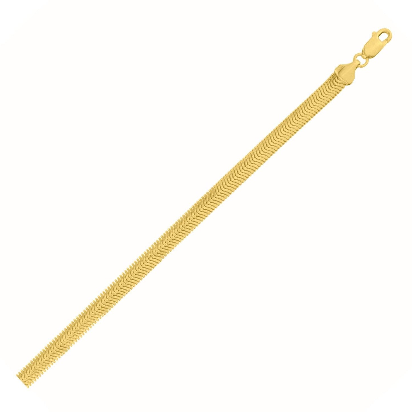 14K Yellow Gold Oval Snake Chain Bracelet (5.30 mm)