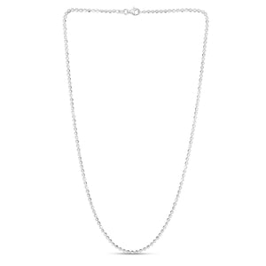 Sterling Silver Rhodium Plated Moon Cut Bead Chain (2.50 mm)