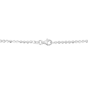 Sterling Silver Rhodium Plated Moon Cut Bead Chain (2.50 mm)