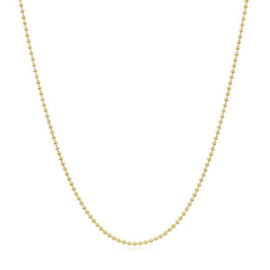14k Yellow Gold Bead Chain 1.0mm (1.00 mm)