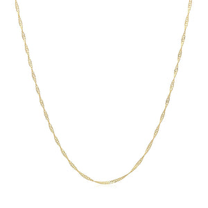 14k Yellow Gold Singapore Chain 0.6mm (0.60 mm)
