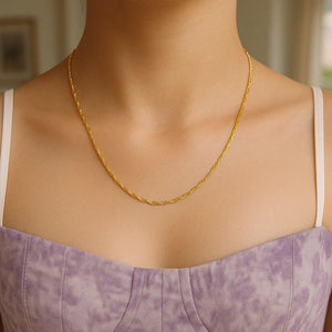 14k Yellow Gold Singapore Chain 0.6mm (0.60 mm)