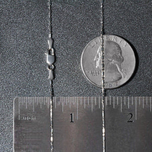 14k White Gold Diamond-Cut Bead Chain (0.90 mm)
