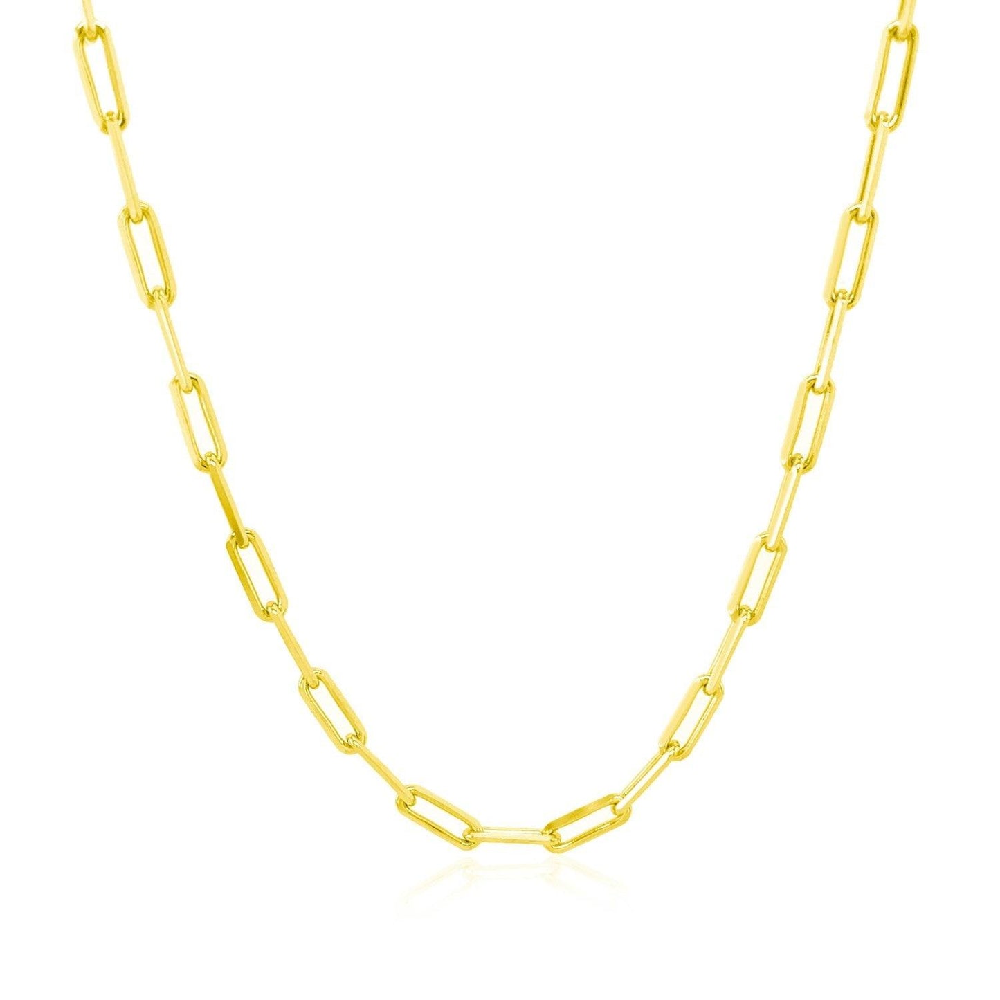 18K Yellow Gold Paperclip Chain (2.50 mm)