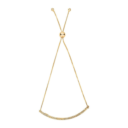 14k Yellow Gold Chain Bar Lariat Style Bracelet (1.00 mm)
