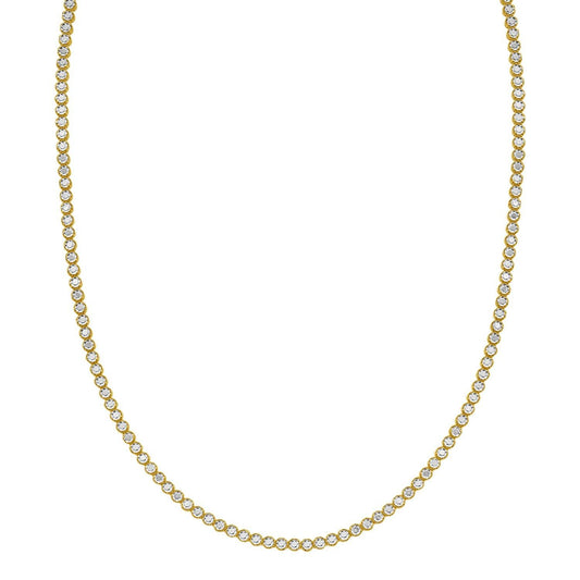 14K Two Tone Gold Diamon Oro Tennis Necklace (2.40 mm)