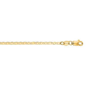 10k Yellow Gold Mariner Link Anklet 1.7mm