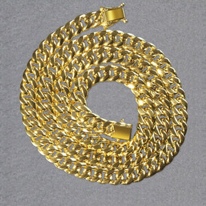 7.25mm 10k Yellow Gold Semi Solid Miami Cuban Chain