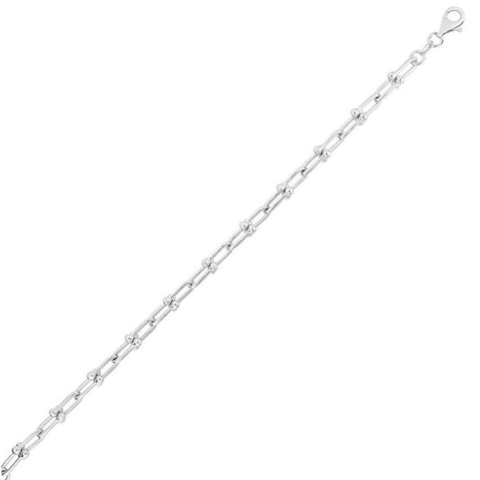 Sterling Silver Rhodium Plated Jax Link Chain (6.00 mm)