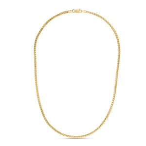 Sterling Silver Yellow Gold Plated Diamond Cut Franco Chain (3.20 mm)