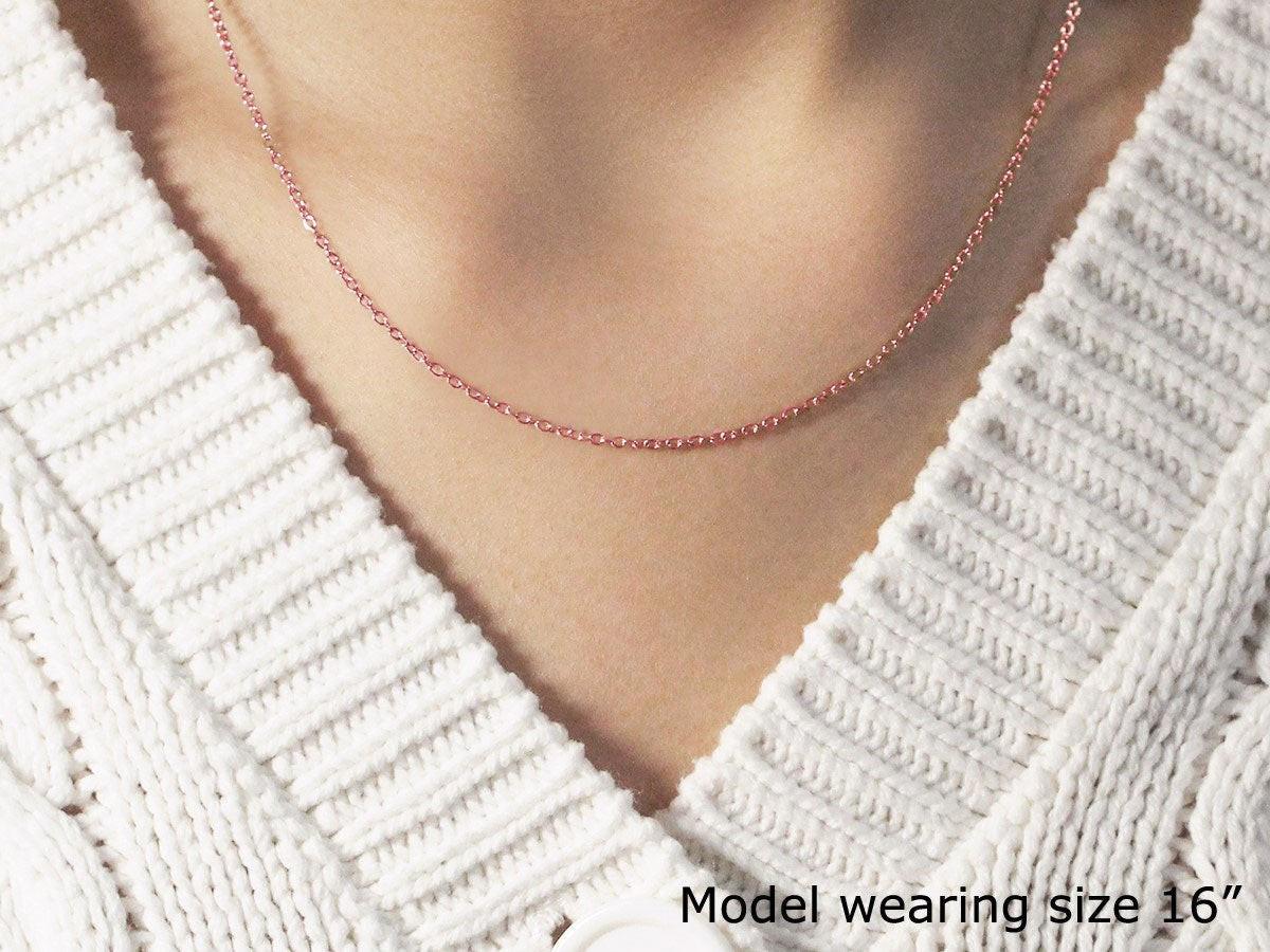 18k Rose Gold Round Oval Link Chain (1.50 mm)