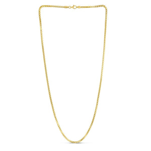 Sterling Silver Yellow Gold Plated Round Box Chain (2.60 mm)