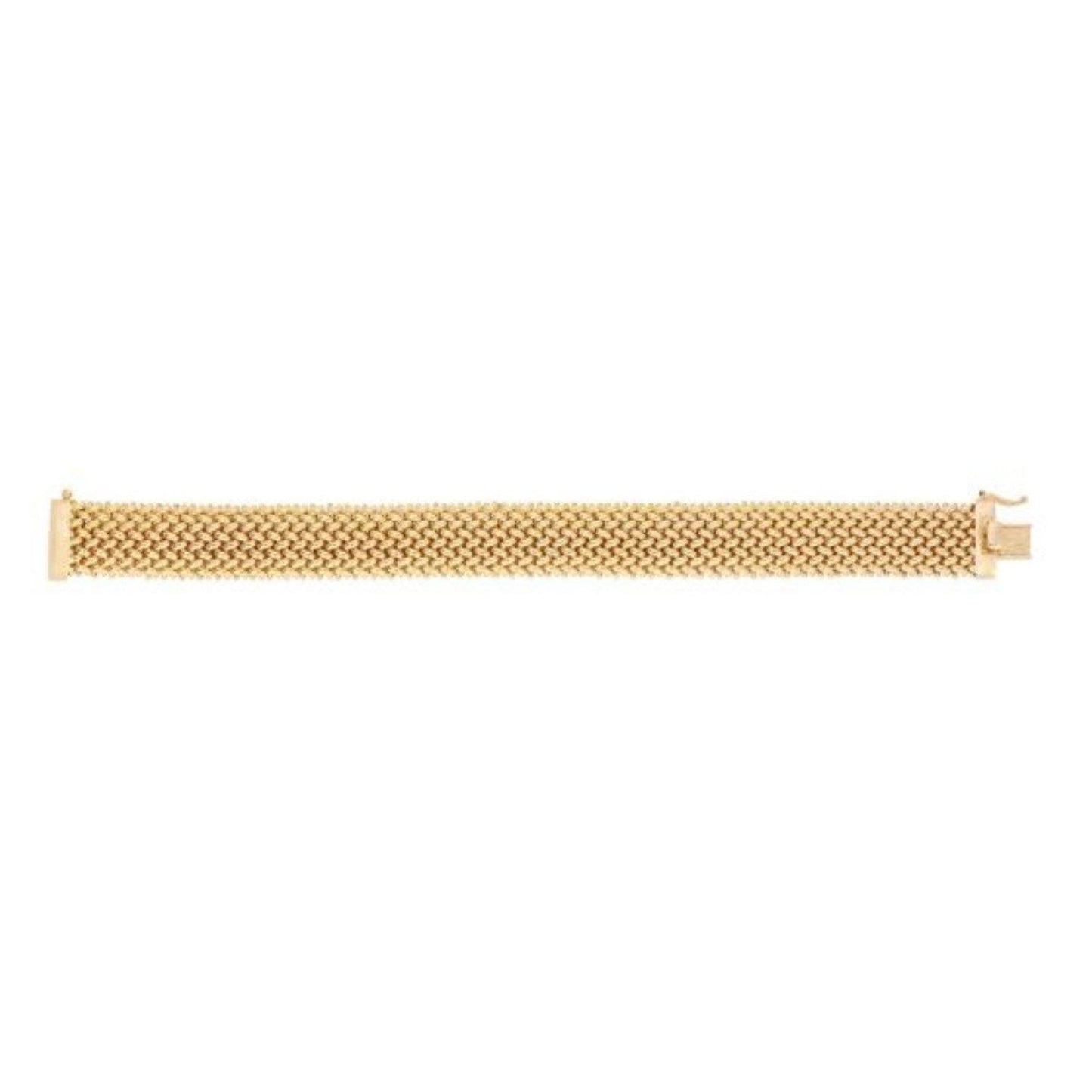 14k Yellow Gold High Polish Thick Braided Bracelet  (14.50 mm)