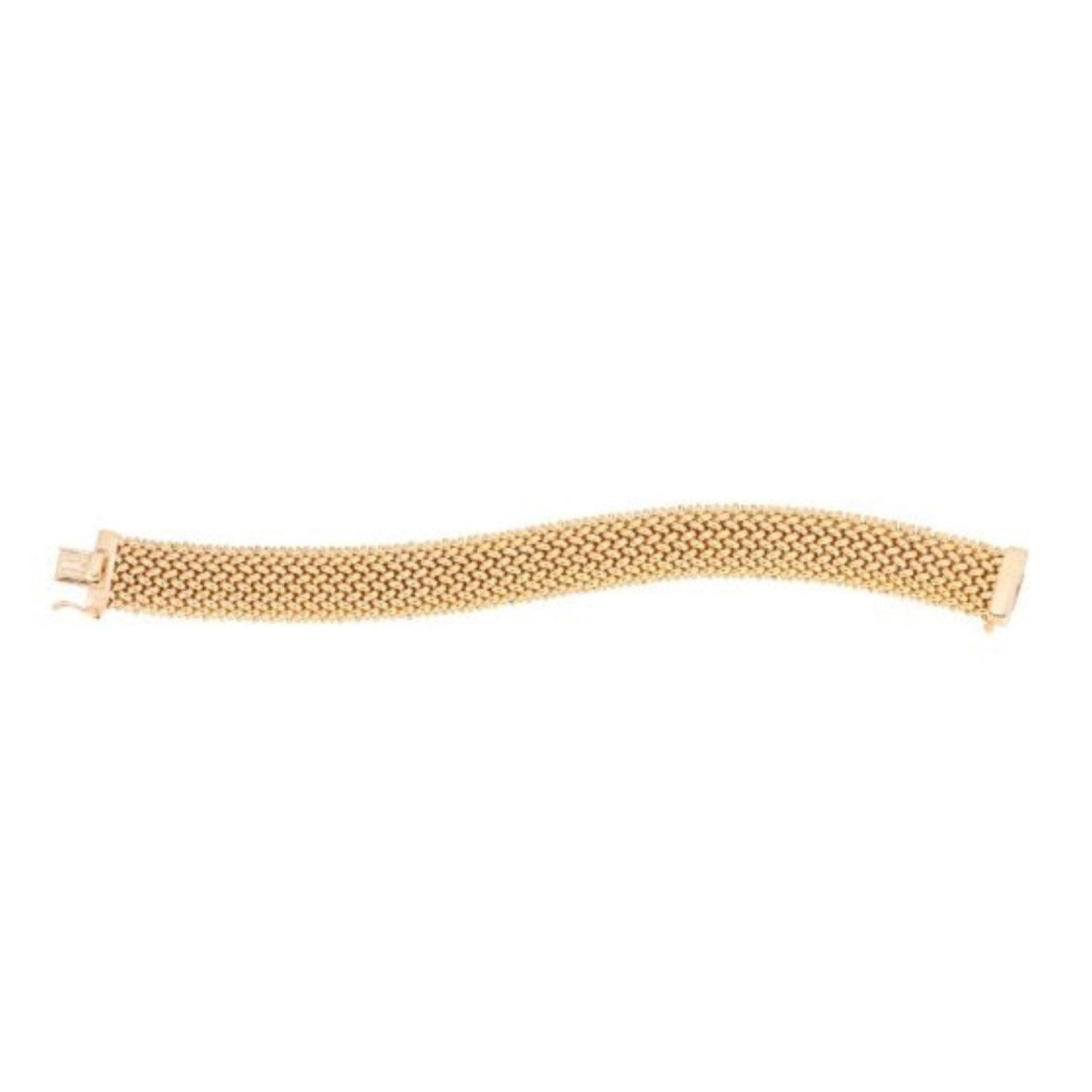 14k Yellow Gold High Polish Thick Braided Bracelet  (14.50 mm)