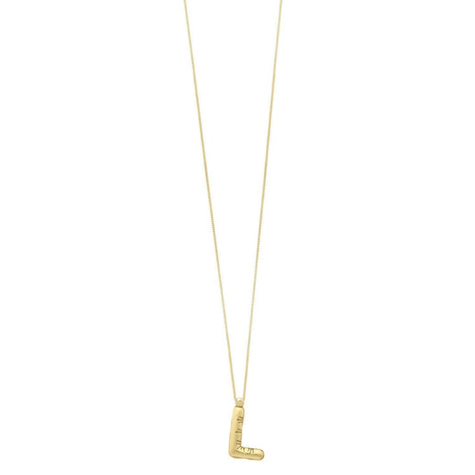 14K Yellow Gold Helium Initial L Pendant