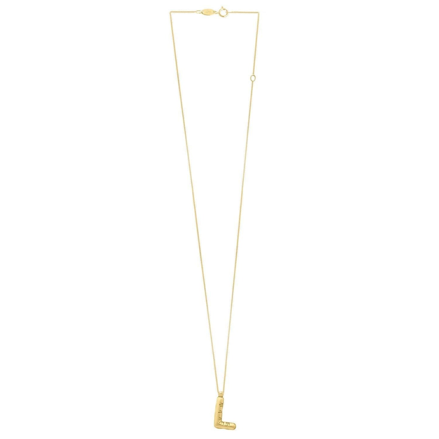 14K Yellow Gold Helium Initial L Pendant