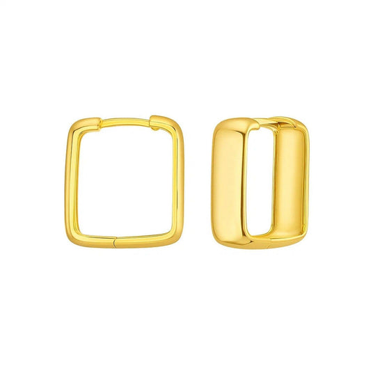 14 Yellow Gold Square Hoop Earrings