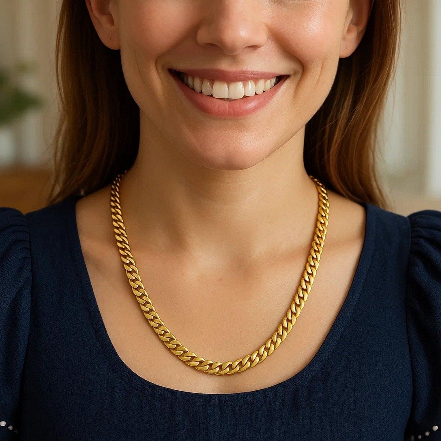 14k Yellow Gold Semi Solid Miami Cuban Chain (7.20 mm)