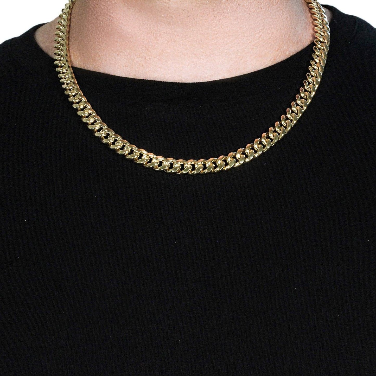 10k Yellow Gold Semi Solid Miami Cuban Chain (9.10 mm)