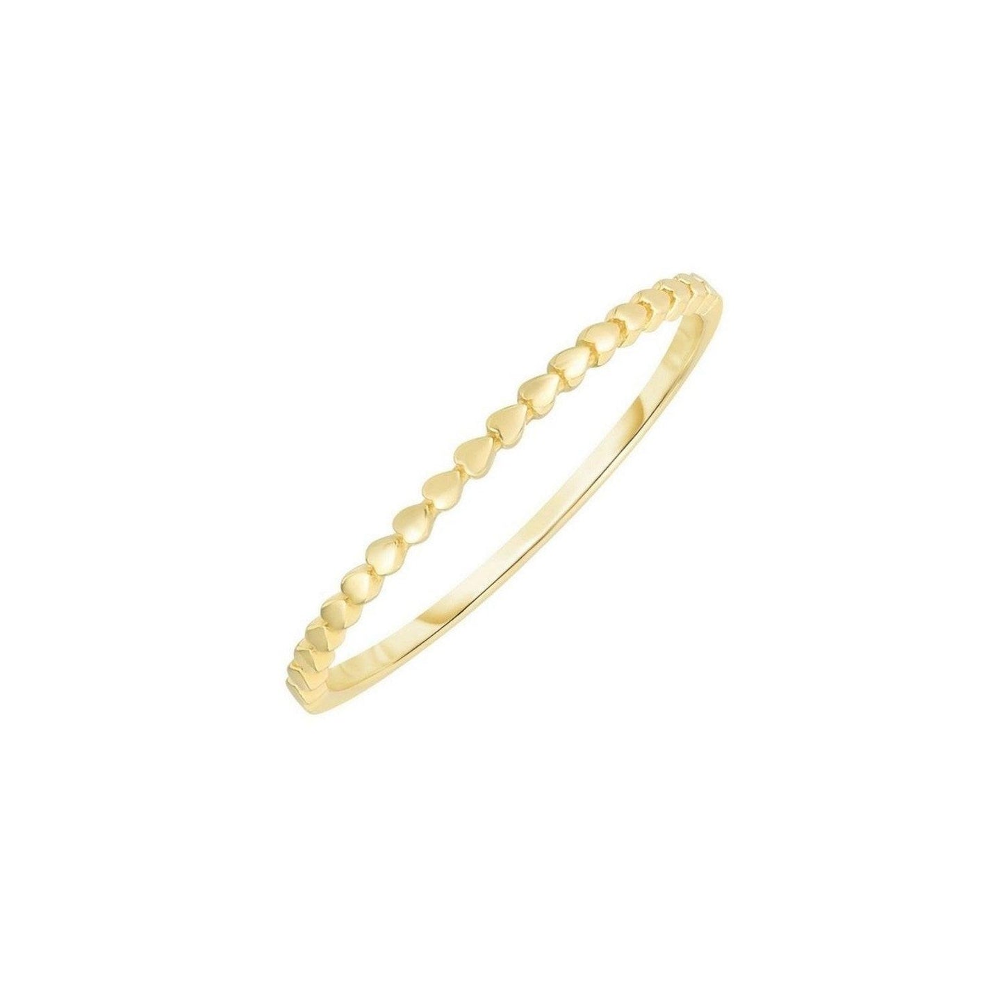 14K Yellow Gold Hearts Stackable Ring