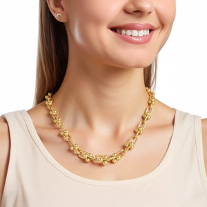 Graduated Jax Link Necklace in 14K Yellow Gold