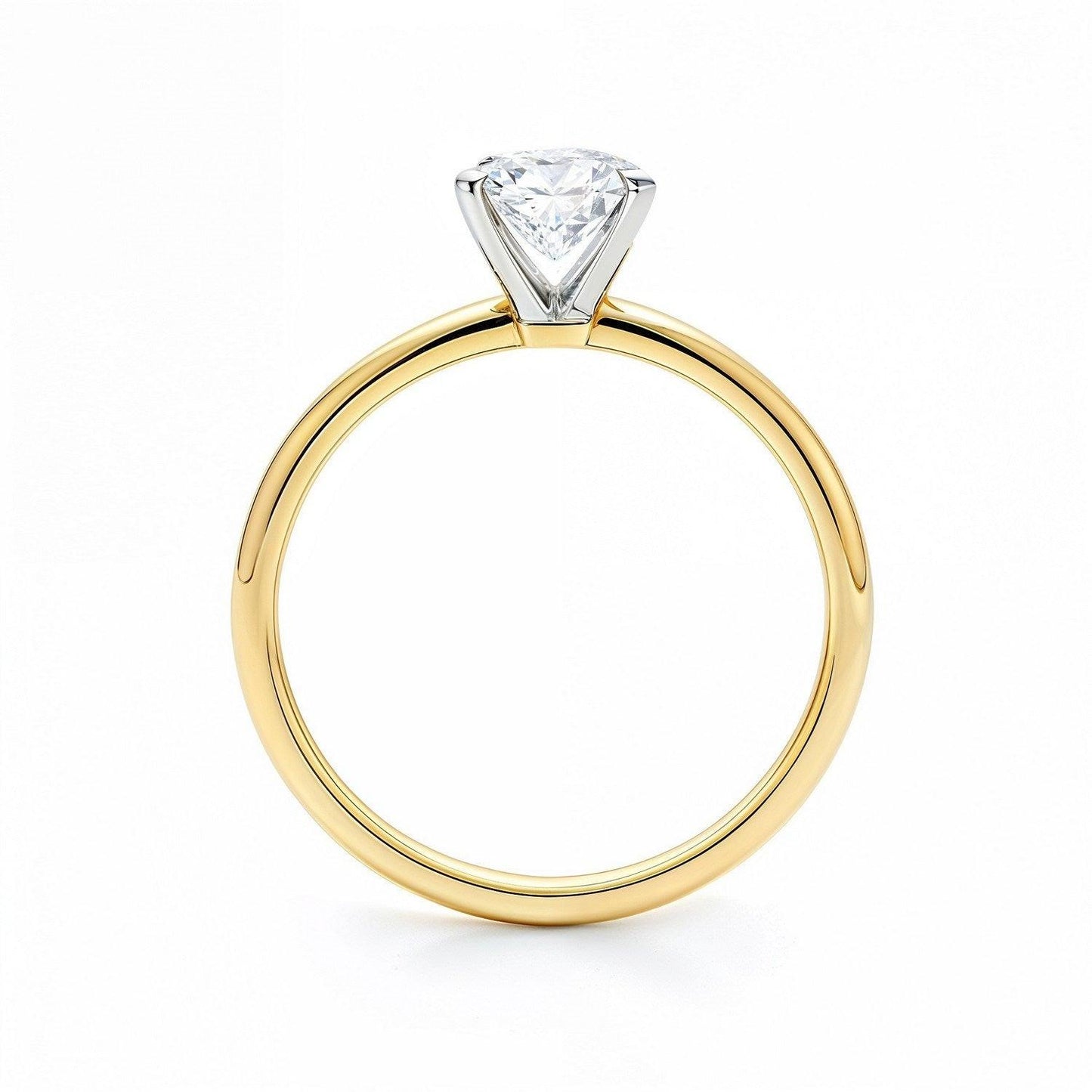 1 Carat Radiant Lab Grown IGI G/VS1 Diamond Solitaire Ring in 14K Yellow Gold