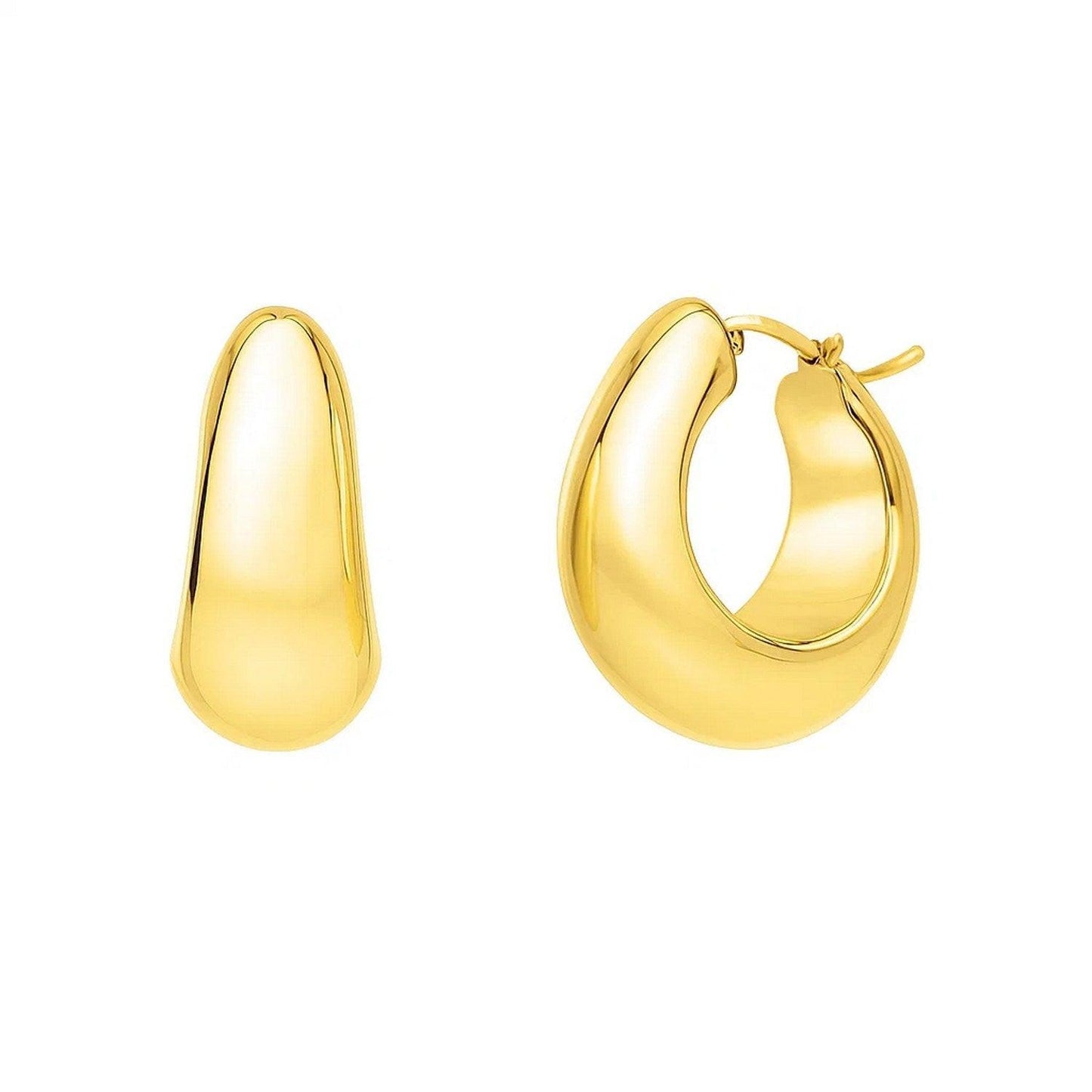 Tapered Electroform Hoop Earrings in 14K Yellow Gold
