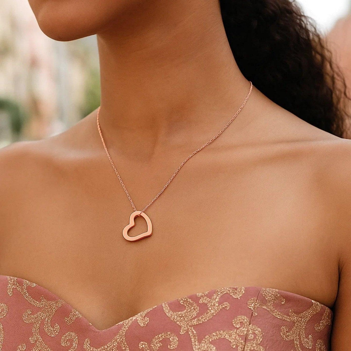 14k Rose Gold Heart Pendant